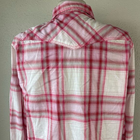 INC International Concepts Snap Down Full Sleeve Top Size L EUC - Picture 7 of 9